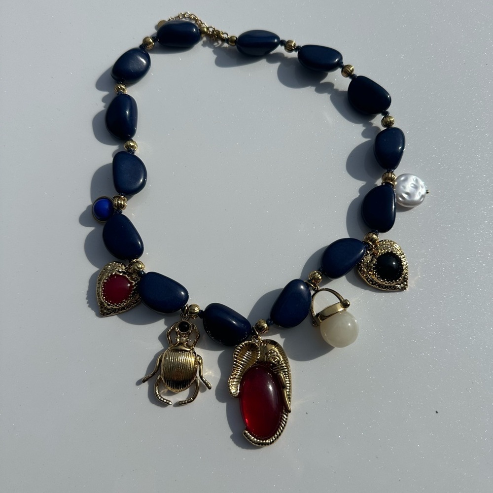 Love Gold and Red Charm Necklace - Picture 4 of 4